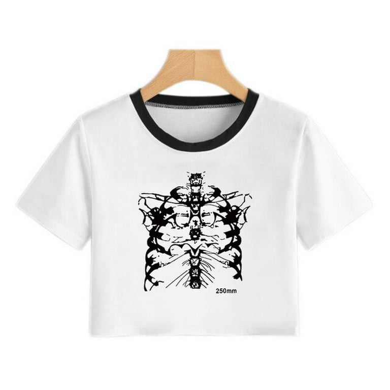 WYNNQUE Crop Tops 2024 Summer Aesthetic Clothes Y2K Cute Workout Tops  Gothic Fashion Basic Casual Short Sleeve t Shirts Baby Tees Shirts Teen  Girl Clothes Going Out Tops White price in UAE