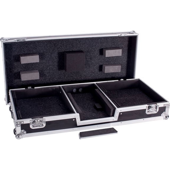 DEEJAY LED TBH Flight DJ Coffin CASE for 2XTURNTABLES in Battle Style Position TBH2TTRN61WBATT