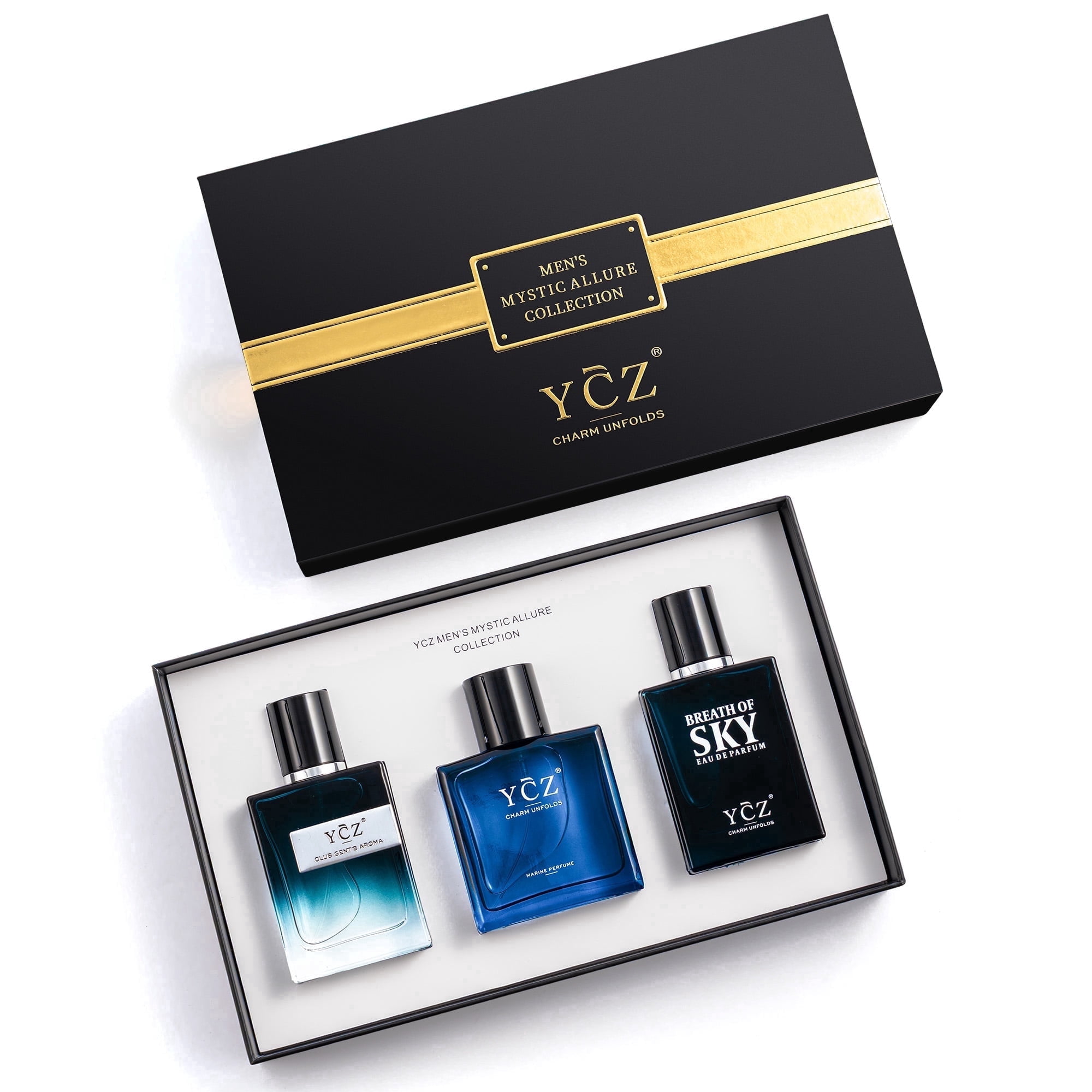 Ycz 3 in 1 Men's Cologne Gift Set,5.1 oz(3 x 1.7 oz)Long Lasting