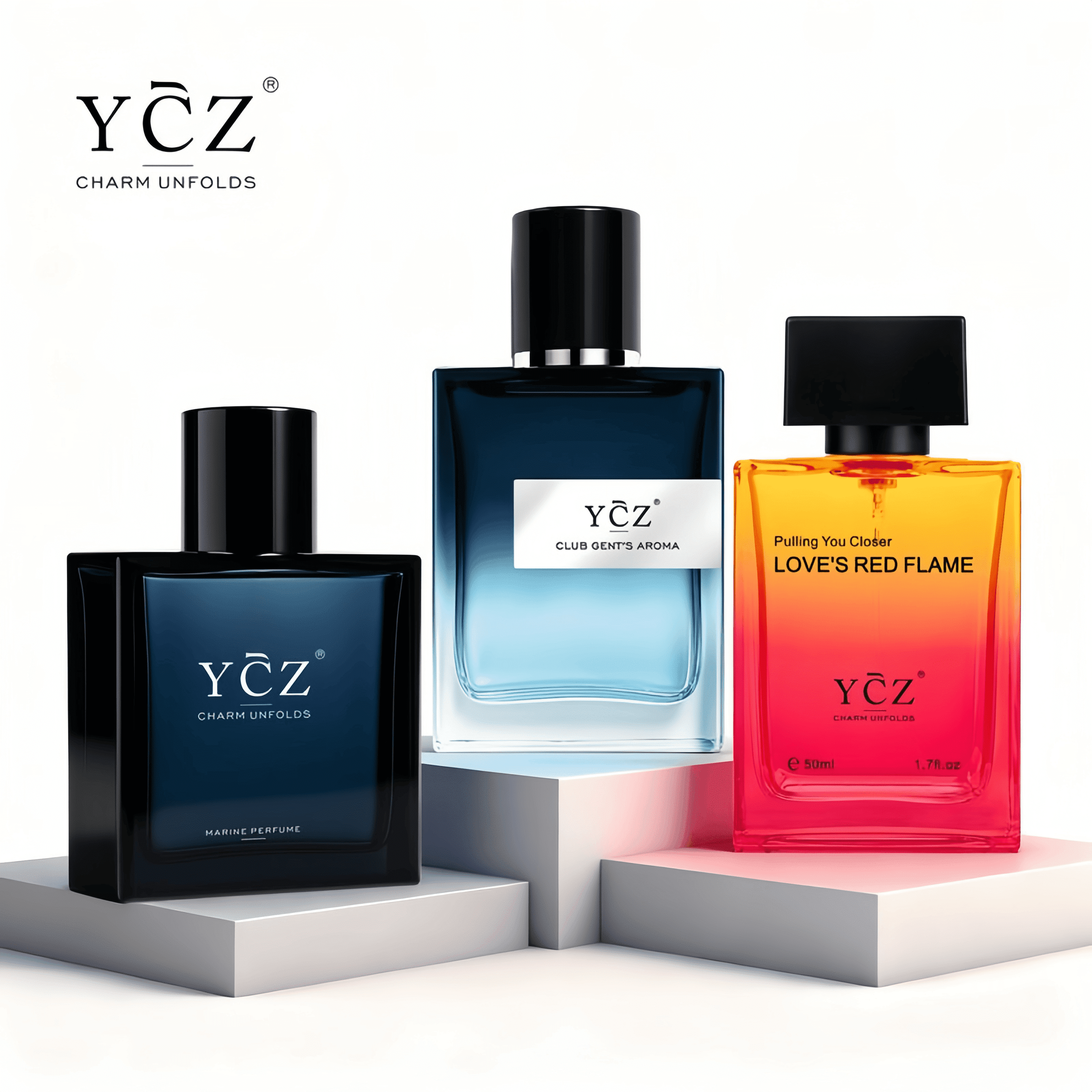 YCZ Men's Cologne Gift Set, 3-Pack Variety Fragrance Bundle, Long