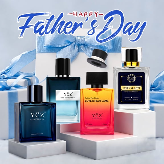 Ycz Ultimate Men's Cologne Gift Set (4-Pack), Variety Collection - Marine, Mint, Vanilla & Musk Scents, Long Lasting Eau De Parfum, Full Size Bottles (Total 7.7 oz)