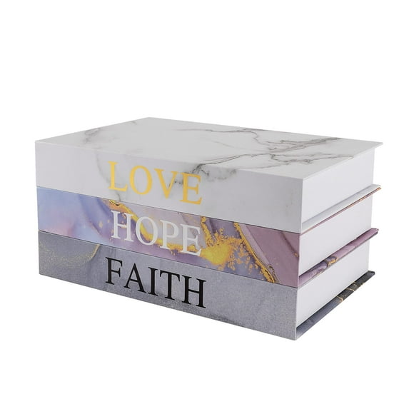 YD SZ YADOO Home Decorative Faux Book Boxes: Set of 3 for Entry Table, Coffee Table, Bookshelf Decor With Magnetic Closure C104