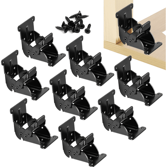 YDAJIURI Folding Brackets 8 Pack, Heavy-Duty Self-Locking Hinges with Screws, Fo