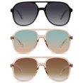 thumbnail image 1 of YDAOWKN Aviator Sunglasses for Womens Retro Trendy Sunglasses UV400 Protection, 1 of 6