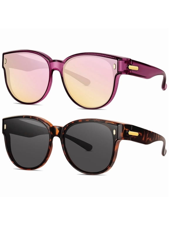 Oversized Polarized Fit-over Sunglasses for Women and Men UV400 Protection Driving Shades