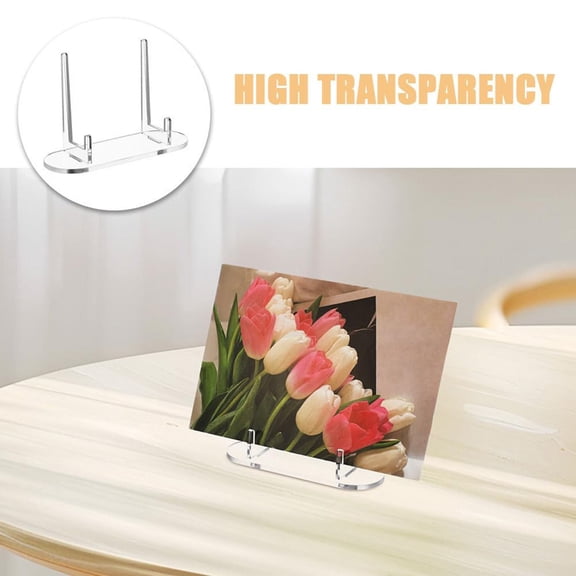 YDBYB 2Pcs Acrylic Display Stand, 4x2.8 inch U Shaped Acrylic Stand with U Channel Slot and Tilt Angle, Shatter Resistant for Home Decor Display and Tabletop Acrylic Stand