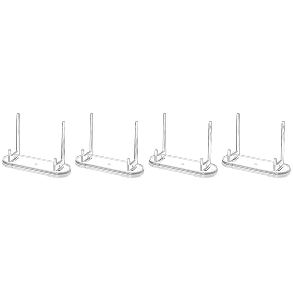 YDBYB 4Pcs Clear Acrylic Photo Stand, 4x2.8 inch Acrylic Card Holder with Modular Stackable and Scratch Resistant, Easy Clean for Home Decor Display and Office Desk Accessories