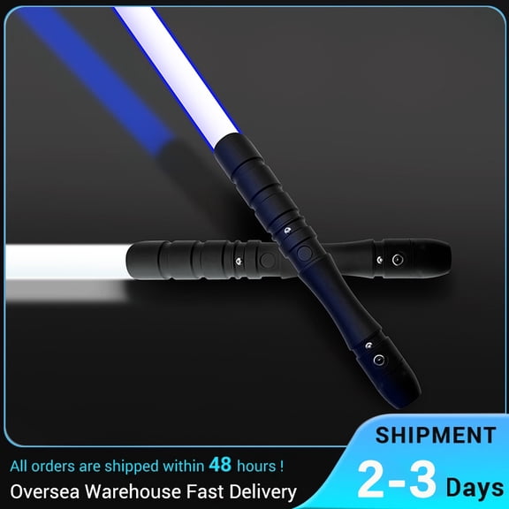 YDD Lightsaber 2-in-1 Real Lightsaber RGB Toys 4 Sound Modes Metal Hilt Force Fx Black for Adults