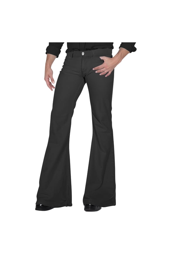 70s Disco Pants for Men,Mens Bell Bottom Jeans Pants,60s 70s Bell Bottoms Vintage Denim Pants Jeans for Men Black L