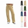 thumbnail image 1 of YDDIAN Baggy Sweatpants Women Oversized Drawstring Lightweight Wide Leg Pants High Waisted Straight Leg Spring Fashion Basic Sweatpants with Pockets Earthy Yellow M, 1 of 4