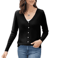 thumbnail image 1 of YDDIAN Button Up Sweaters for Women Dressy Vneck Baggy Knit Cardigan Long Sleeve Fall Fashion Casual Sweaters Black L, 1 of 5