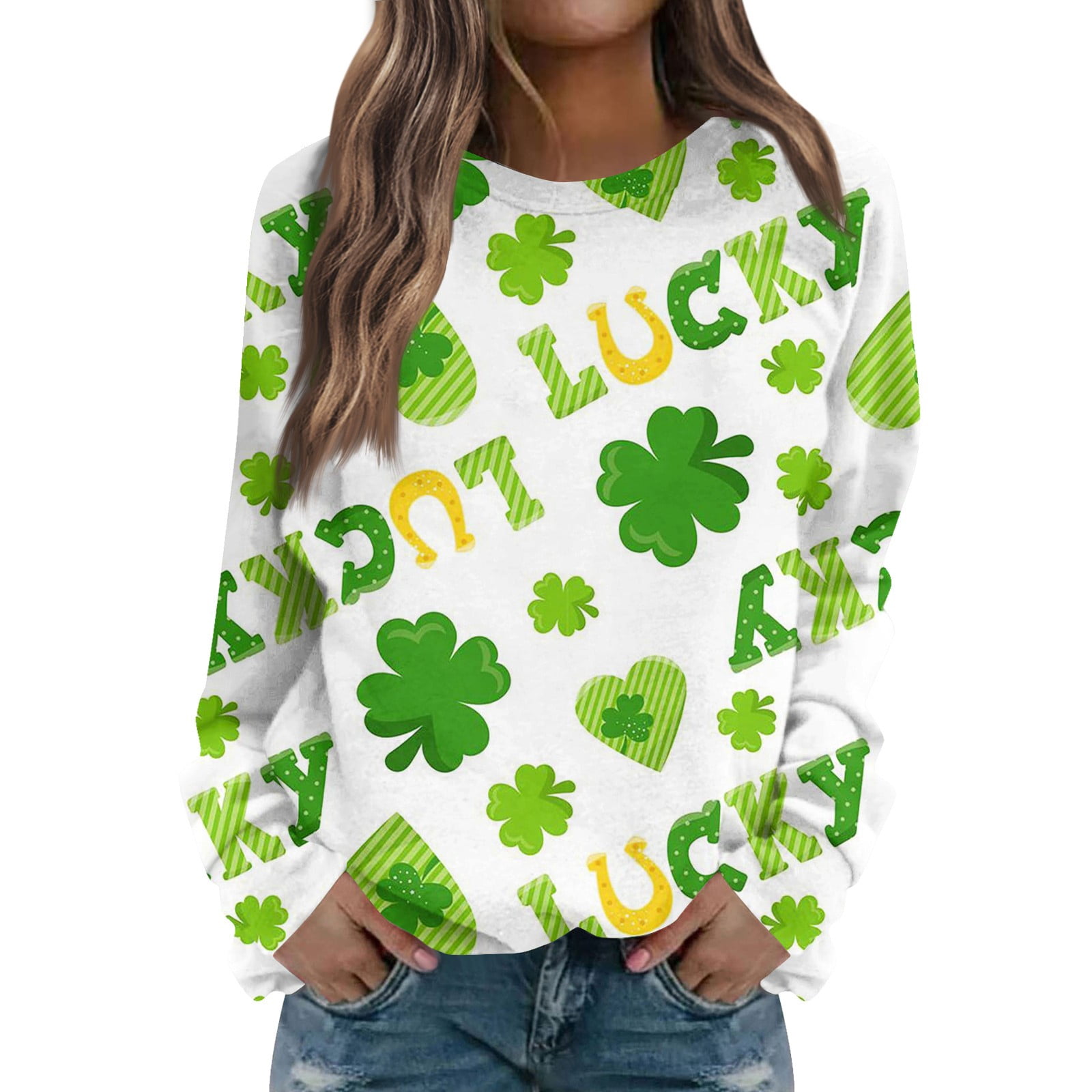 St. Patrick Clover Sequin Long Sleeve main image 1