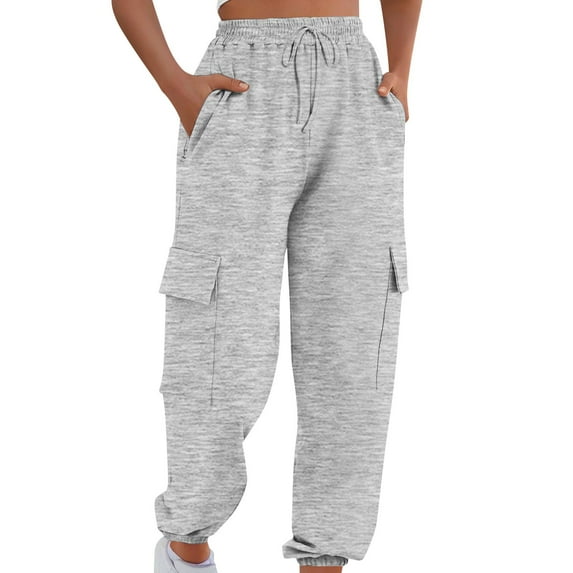 YDDIAN Flare Sweatpants Women Soft Drawstring Oversized Barrel Pants High Waisted Summer Work Sweatpants Wide Leg Joggers with Pockets Light Gray L
