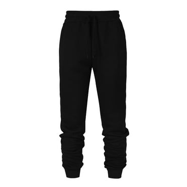 YDDIAN Fleece Jogger Sweatpants for Men with Pockets Bottom Athletic Sweat Pants Workout Running Casual Gym Black S