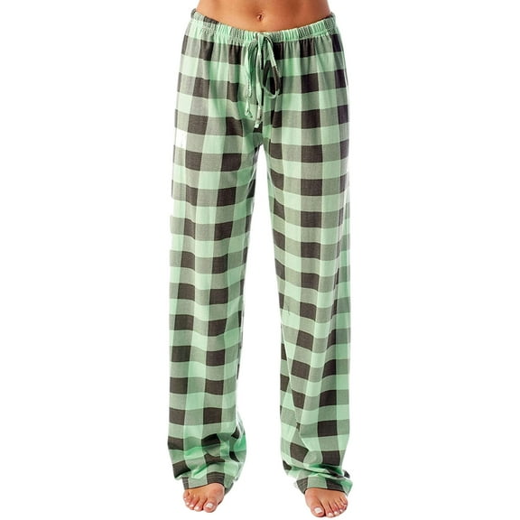 YDDIAN Fleece Pajama Pants Women Oversized Drawstring Fuzzy Christmas Pants Flannel Plaid Fall Casual Y2k Pajama Bottoms with Pockets Green 3XL