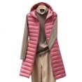 thumbnail image 1 of YDDIAN Long Vest Lightweight Womens Vests Outerwear Button Round Neck Sleeveless Long Down Vest No Collar Pink XL, 1 of 2