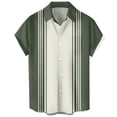 thumbnail image 1 of YDDIAN Men's Vintage Bowling Shirts 1950s Casual Short Sleeve Button Up Contrast Shirt Summer Color Block Cuban Shirts Mint Green 3XL, 1 of 3