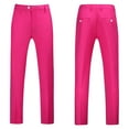 thumbnail image 1 of YDDIAN Mens Classic Suit Pants Straight Fit Modern Formal Dress Pants Separate Trousers Hot Pink 32, 1 of 5