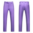 thumbnail image 1 of YDDIAN Mens Classic Suit Pants Straight Fit Modern Formal Dress Pants Separate Trousers Light Purple 32, 1 of 5