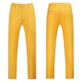 thumbnail image 1 of YDDIAN Mens Classic Suit Pants Straight Fit Modern Formal Dress Pants Separate Trousers Orange 31, 1 of 5