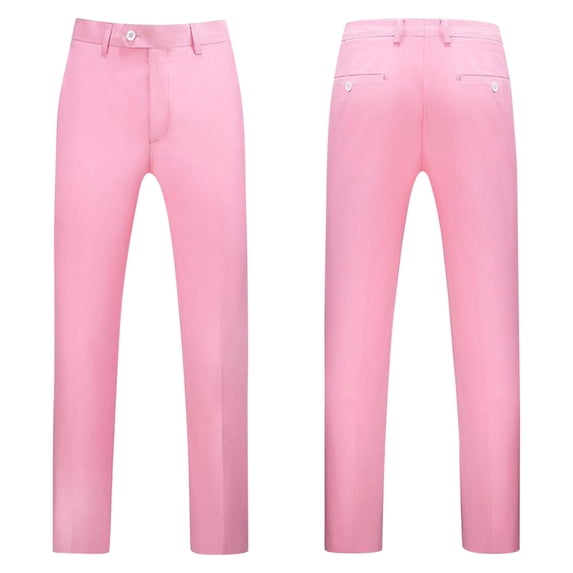 YDDIAN Mens Classic Suit Pants Straight Fit Modern Formal Dress Pants Separate Trousers Pink 31