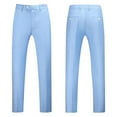 thumbnail image 1 of YDDIAN Mens Classic Suit Pants Straight Fit Modern Formal Dress Pants Separate Trousers Sky Blue 34, 1 of 5