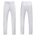 thumbnail image 1 of YDDIAN Mens Classic Suit Pants Straight Fit Modern Formal Dress Pants Separate Trousers White 36, 1 of 5