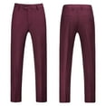 thumbnail image 1 of YDDIAN Mens Classic Suit Pants Straight Fit Modern Formal Dress Pants Separate Trousers Wine 31, 1 of 5