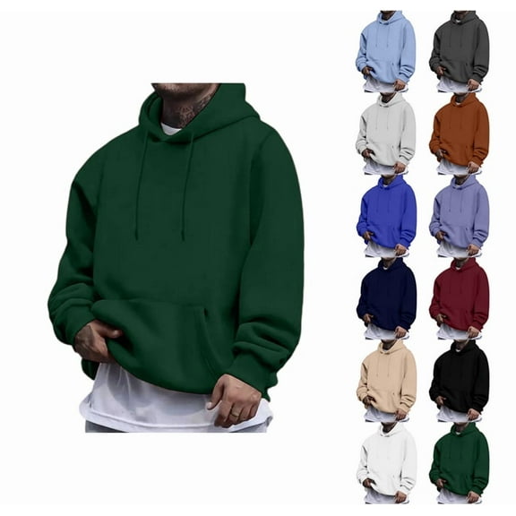 YDDIAN Oversized Hoodie for Men Drawstring Baggy Hooded Sweatshirts Fleece Long Sleeve Fall Workout Y2k Hoodies with Pockets Green XXL