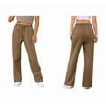 thumbnail image 1 of YDDIAN Pants for Women Trendy Lightweight Straight Leg Oversized Wide Leg Sweatpants High Waisted Drawstring Winter Fashion Work Pants with Pockets Coffee XXL, 1 of 4