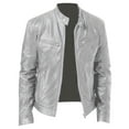 thumbnail image 1 of YDDIAN Real Lambskin Men's Leather Jackets - Cafe Racer Style Premium Leather Jacket Men Gray L, 1 of 3