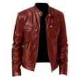 thumbnail image 1 of YDDIAN Mens Leather Jacket - Cafe Racer Style Real Lambskin Leather Jacket Men Wine L, 1 of 3