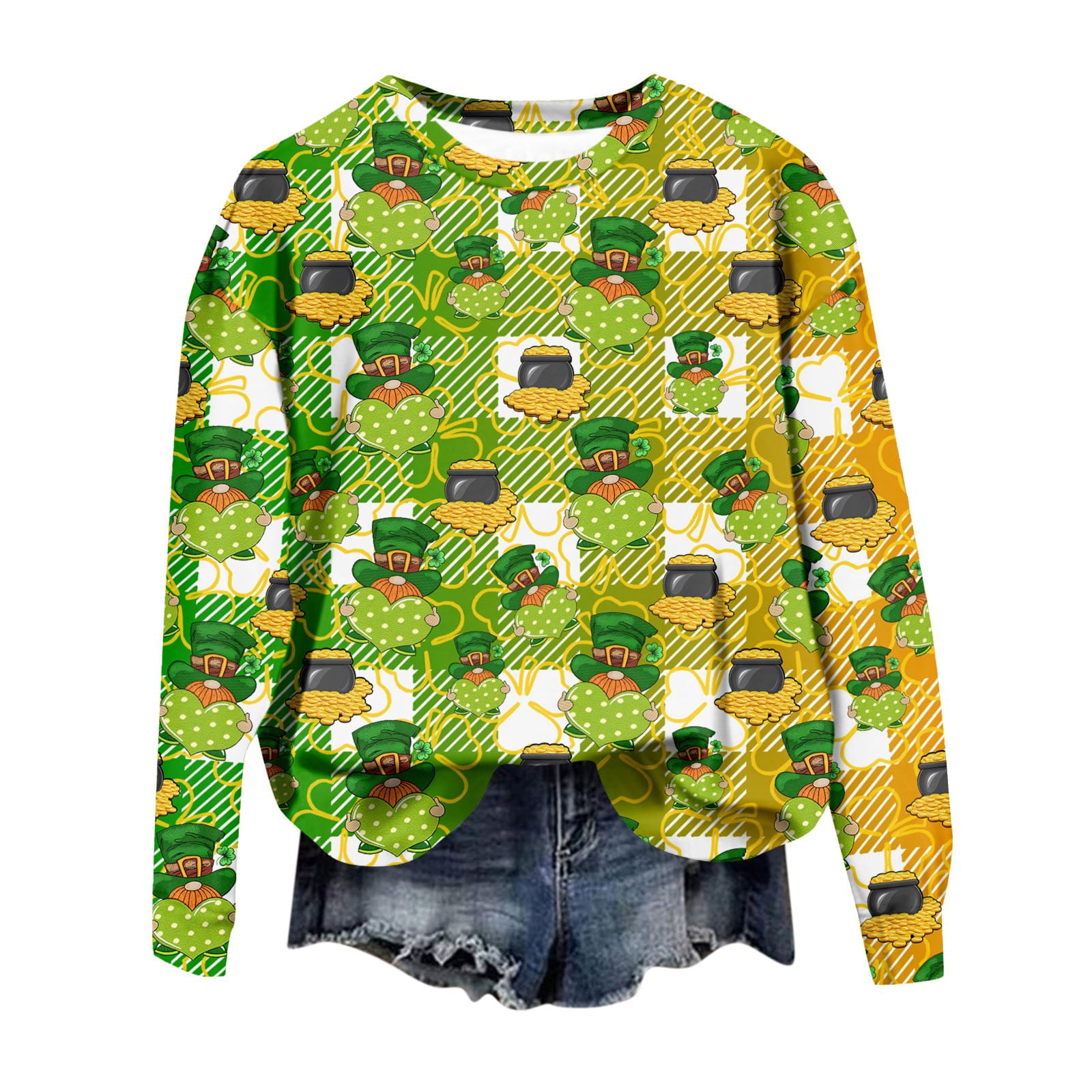 Custom Shamrock Personalized O Name St Patricks Day Sweatshirt, Cute Irish Drinking Shirt, St