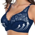 thumbnail image 1 of YDDIAN Women's Lace Bra Plus Size Full Coverage Underwire Ultrathin Non-Padded Everyday Bras Blue 40D, 1 of 3