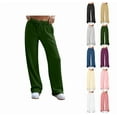 thumbnail image 1 of YDDIAN Sweatpants for Women Wide Leg Oversized High Waisted Plain Wide Leg Pants Straight Leg Drawstring Spring Y2k Basic Sweatpants with Pockets Army Green S, 1 of 4