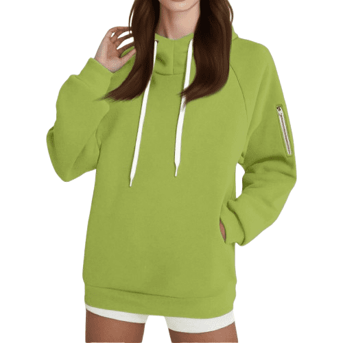 YDDIAN Sweatshirt for Women Oversized with Hood Lightweight Drawstring Hoodie Long Sleeve Winter Basic Fashion Sweaters with Pockets Light Green XL