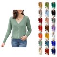 thumbnail image 1 of YDDIAN V Neck Cardigan for Women Loose Fit Long Sleeve Y2k Knit Sweaters Button Down Spring Fashion Casual Cardigan Mint Green XXL, 1 of 5