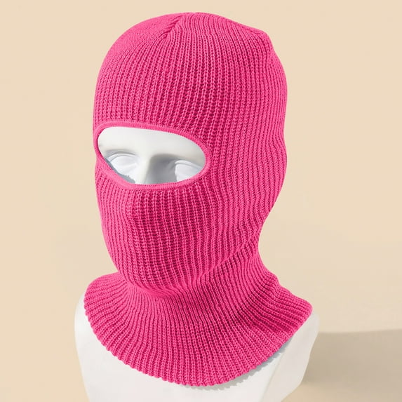 YDDIAN Winter Balaclava Ski Mask Warm Knitted Full Face Cover for Men and Women Outdoor Sports Cycling Hot Pink One Size Fits Most