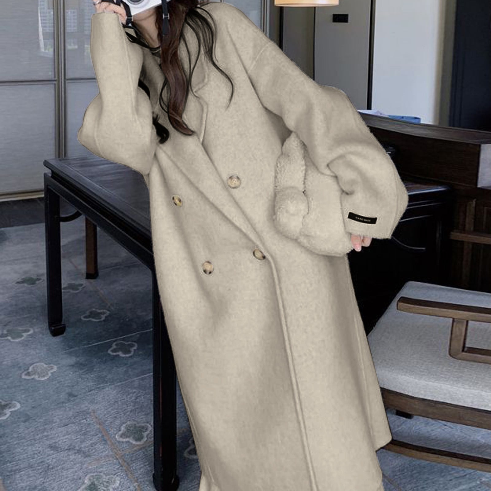 Manteau Hiver Femme GEWSEY Womens Trench Coat Women's Oversized