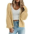 thumbnail image 1 of YDDIAN Women's Cardigan Sweater 100% Cotton Button-Down Long Sleeve Oversized Knit Cardigans Beige S, 1 of 7