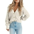 thumbnail image 1 of YDDIAN Women's Cardigan Sweater 100% Cotton Button-Down Long Sleeve Oversized Knit Cardigans White L, 1 of 7