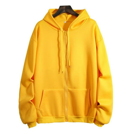 YDDIAN Women's Lightweight Hoodies Full Zip Up Oversized Sweatshirts with Pockets Long Sleeve Thin Casual Hooded Jackets Yellow L