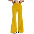 thumbnail image 1 of YDDIAN Women's Lounge Sweatpants Oversized Wide Leg Trendy Flared Pants Drawstring Fall Y2k High Waisted Sweatpants with Pockets Yellow S, 1 of 3