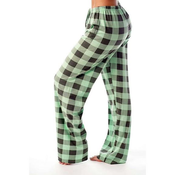 YDDIAN Women's Pajama Pants, Soft Cotton Sleep Lounge Pants, Comfy Homewear pjs, Elatic Waist Pajama Bottom Pants for Women Green XL