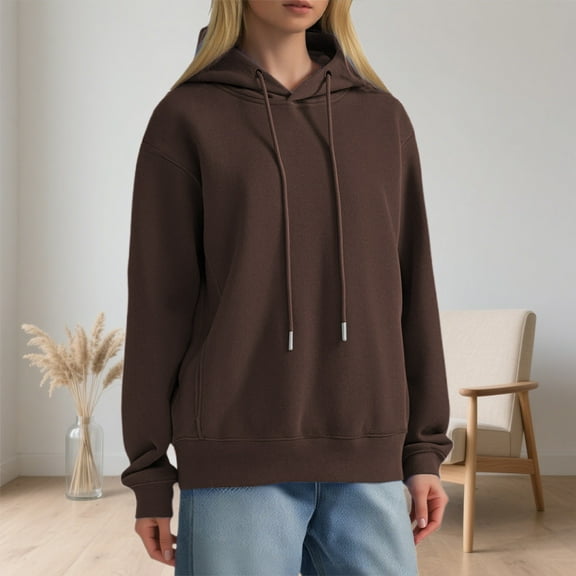 TIANZEN Heavyweight Pullover Hoodie Oversized Drop Shoulder Long Sleeve Casual Sweatshirt Outerwear Streetwear Fashion Womens Long Hoodies Zip up Women's Hoodies Pullover Winter Fashion Women 2022