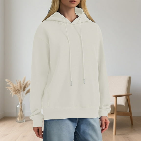 TIANZEN Heavyweight Pullover Hoodie Oversized Drop Shoulder Long Sleeve Casual Sweatshirt Outerwear Streetwear Fashion Womens Long Hoodies Zip up Women's Hoodies Pullover Winter Fashion Women 2022