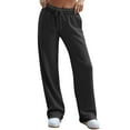 thumbnail image 1 of YDDIAN Women's Wide Leg Sweatpants 2025 Trendy Interior Drawstring Baggy Sweatpants High Waisted Casual Trousers Jogger Pant Black L, 1 of 3