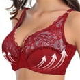 thumbnail image 1 of YDDIAN Women's Wirefree Wireless Plus Size Lace Bra Wine 38C, 1 of 3