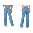 thumbnail image 1 of YDDIAN Womens Lounge Pants Oversized Straight Leg Loose Fit Wide Leg Sweatpants High Waisted Drawstring Spring Dressy Basic Pants with Pockets Light Blue L, 1 of 4