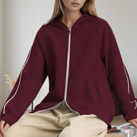 TIANZEN Heavyweight Hooded Coat For Plus Size Open Front Zip Up Sweatshirt Fall Winter Oversized Casual Jacket Outerwear for Women plus Size Rain Jackets for Women 5x Swing Coat